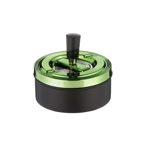 Angelo Τασάκι Push Metal Black-Green 11cm - Χονδρική